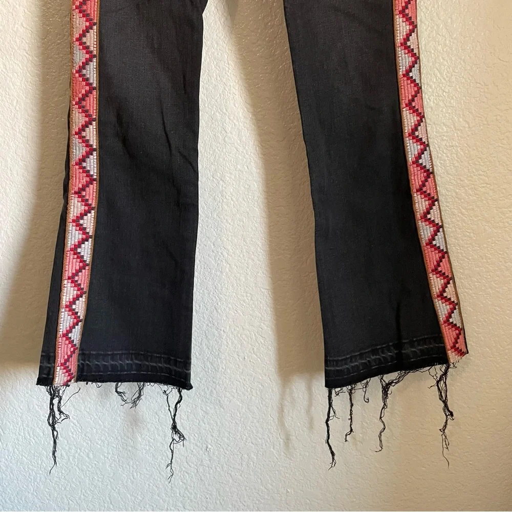 Veronica Beard Carolyn 10” Baby Boot Cropped Jeans Frayed Smokey Grey Pink Boho
